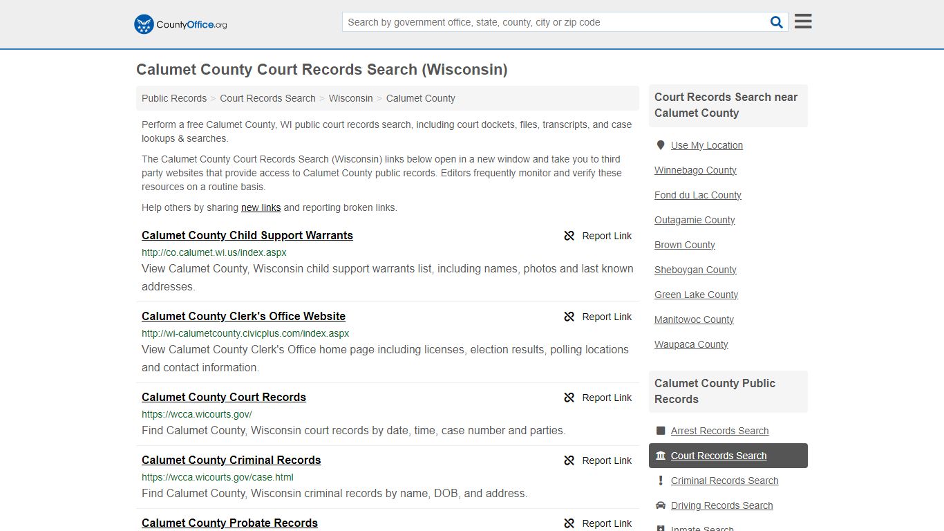 Calumet County Court Records Search (Wisconsin) - County Office